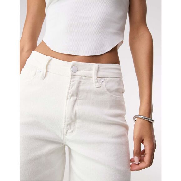 Good American good waist cropped palazzo jeans in white NEW NWT - Picture 2 of 8